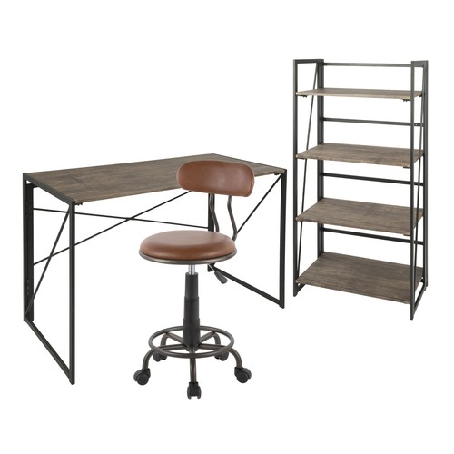Dakota Desk - Bookcase - Swift Task Chair Set